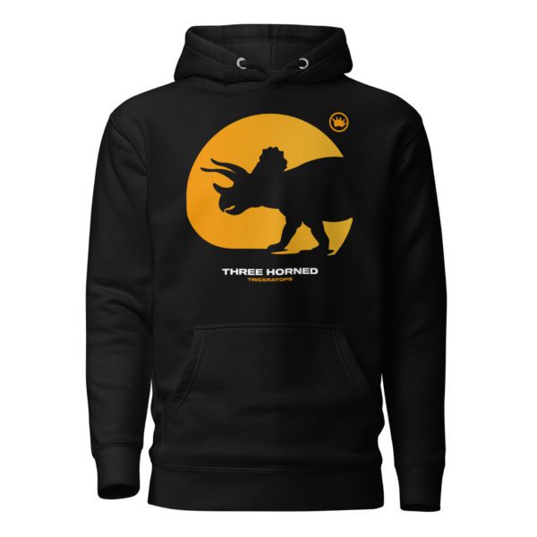 TRICERATOPS: Explore the World in Style with this Black Navy Blazer Hoodie for Dinosaur Lovers